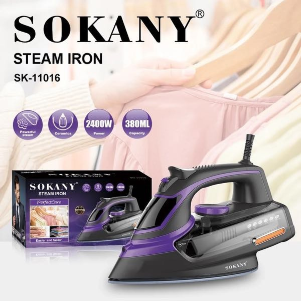 PLANCHA PARA ROPA A VAPOR SOKANY: La Mejor Elección para un Planchado Profesional NOTA. 2400w, capacidad de 380ml.  Cuando se trata de mantener tu ropa impecable y libre de arrugas, la PLANCHA PARA ROPA A VAPOR SOKANY es una opción que destaca por su calidad y eficiencia. Si estás buscando la mejor plancha para ropa, que combine tecnología avanzada y facilidad de uso, la Plancha Sokany es una de las mejores opciones del mercado. En este artículo, te guiaremos a través de sus características, beneficios y cómo puede transformar tu experiencia de planchado.  ¿Por Qué Elegir la PLANCHA PARA ROPA A VAPOR SOKANY? Rendimiento Profesional en Cada Pasada La PLANCHA PARA ROPA A VAPOR SOKANY está diseñada para ofrecer un rendimiento profesional en cada uso. Su potente salida de vapor permite eliminar incluso las arrugas más difíciles en todo tipo de tejidos. Ya sea que necesites planchar ropa delicada o prendas más gruesas, esta plancha es lo suficientemente versátil para manejar cualquier tarea.  Plancha Sokany 750: Características y Beneficios Uno de los modelos más populares es la Plancha Sokany 750. Este modelo es conocido por su eficiencia y durabilidad. Aquí te dejamos algunas de sus características más destacadas:  Potencia de Vapor: Con una salida de vapor de alta presión, la Plancha Sokany 750 garantiza un planchado rápido y eficiente. Diseño Ergonómico: Su diseño facilita el manejo, permitiendo un planchado cómodo durante largos períodos. Versatilidad: Ideal para todo tipo de tejidos, desde algodón hasta seda. Plancha Sokany 750: Precio y Relación Calidad-Precio El precio de la Plancha Sokany 750 es una de sus grandes ventajas. A pesar de su rendimiento de alta gama, esta plancha se ofrece a un precio competitivo, lo que la convierte en una excelente opción para aquellos que buscan mejorar la calidad de su planchado sin gastar una fortuna.  En Onlineshoppingcenterg, puedes encontrar la PLANCHA PARA ROPA A VAPOR SOKANY a un precio accesible, con todas las garantías de un producto original y de alta calidad.